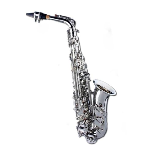 Saxophon Altsaxophon Eb E Flat Altsaxophon Versilbertes Saxophon Mit Tragetasche Schilf Handschuhe Stoffzubehör von HQWBVD