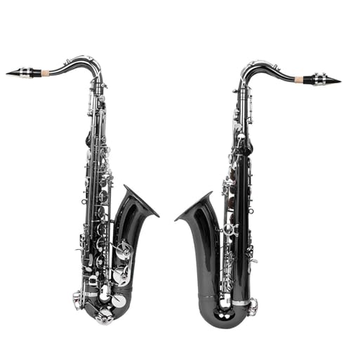 Saxophon Bb Tone Tenor Saxophon Professionelles Messing Saxfone Holzblasinstrument Mit Kofferständer Rohrblattzubehör von HQWBVD