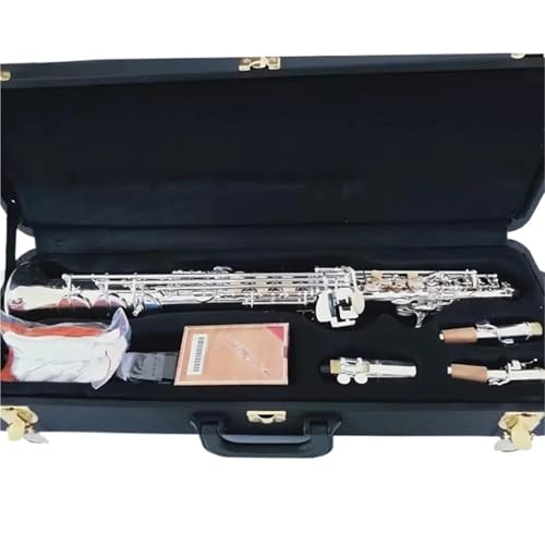 Saxophon Drop B-Taste Professionelles Diskant-Saxophongehäuse Vergoldeter Knopf Anwendbar Für Anfänger Und Erwachsene(Leather Case) von HQWBVD