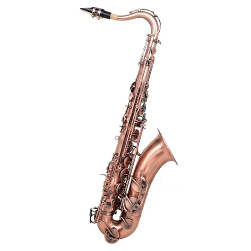 Saxophon Tenorsaxophon Bb Professionelles Messingsaxophon Saxophon Holzblasinstrument Mit Kofferständer Set Rohrblattzubehör(B) von HQWBVD