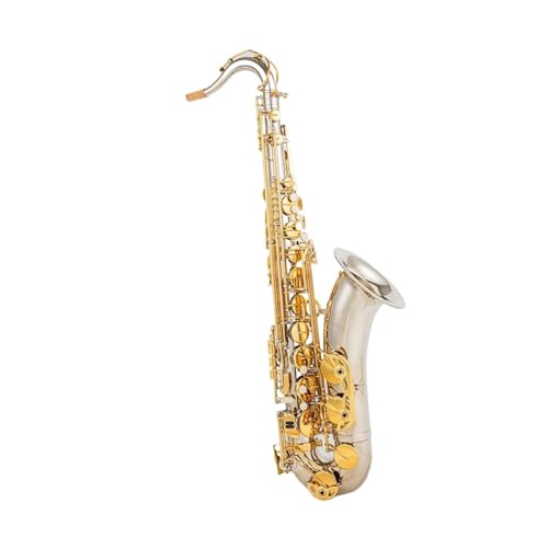 Saxophon Versilberter Körperschlüssel Des B-Tenor-Saxophons Professionelles Musikinstrument Mit Kofferzubehör(A) von HQWBVD