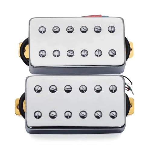 Tonabnehmer für E-Gitarre, Doppelspule, 12 Löcher, Humbucker-Tonabnehmer für LP, E-Gitarre, Hals/Steg, 50/52 mm, Gitarrenteile (F) von HQWBVD