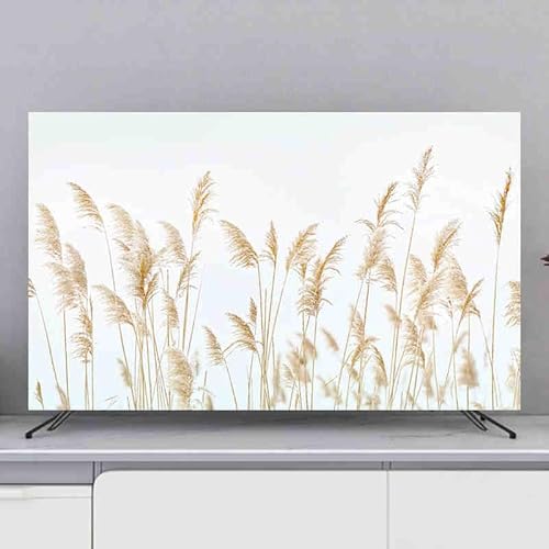 TV Abdeckung Rutschfeste TV Staubschutzhülle LCD Abdeckung Zum Aufhängen Innen 32-80 Zoll LCD TV Bildschirmschutz Universal Kunst Dekorationstuch In Verschiedenen Größen-leaves||45-48"（110X65cm） von HSTANGKY