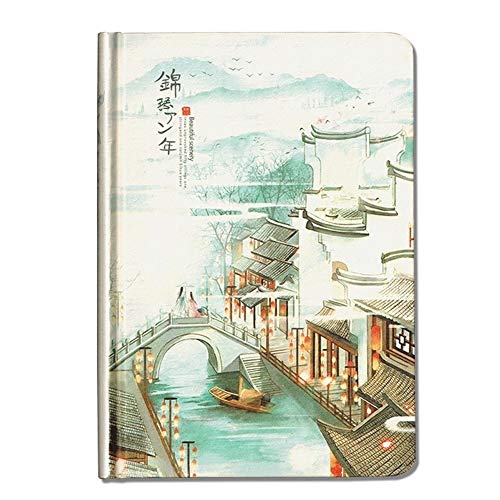 Chinesischen Stil Kreative Gitter Gefüttert Retro Notizblock Mini Tasche Planer Journal Tagebuch Notebooks for Geschenk Schule Schreibwaren.(A) von HSTBLEOO