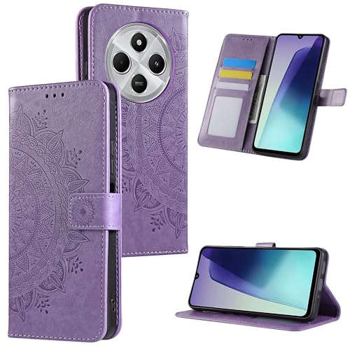 HTDELEC Handyhülle für Xiaomi Redmi 14C 4G 6.88" Hülle,Lederhülle mit Kartensteckplatz und Magnetverschluss Klapphülle Book Case Tasche für Xiaomi Redmi 14C 4G - Violett von HTDELEC