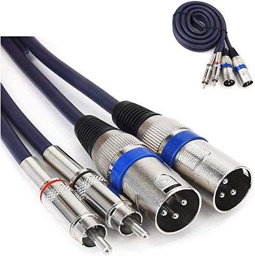 HTRUIYATY 2×XLR Männlich Kable Auf 2×Cinch Kabel RCA kable, Hochwertiger XLR-Stecker, XLR Mikrofon XLR Patchkabel Leistungsverstärker 2 m von HTRUIYATY