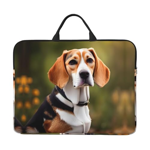 Laptoptasche mit Beagle-Hunde-Aufdruck, stilvoll, 35,6 cm (14 Zoll), wasserabweisend, Laptop-Tasche für Männer und Frauen, Schwarz, Einheitsgröße von HTTUP