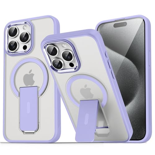 HTXONB Magnetische, unsichtbare Handyhülle für iPhone 16 15 14 11 12 13 Pro Max 16 15 14 Plus, Harte, Matte Anti-Fall-Hülle, Grasviolett, für iPhone 13 von HTXONB