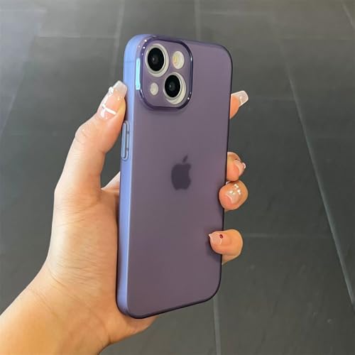 Ultradünne, weiche TPU-Telefonhülle für iPhone 16 15 14 13 12 Pro Max 16 15 14 Plus, Matte, durchscheinende Hülle, Dunkelviolett, Für iPhone 16Pro Max von HTXONB