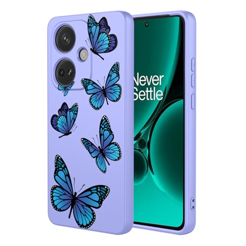 HTXWXJC Handyhülle für OnePlus Nord CE3, Oppo K11 5G CPH2569, stoßfest, flexibel, TPU, weiche Schutzhülle, Schmetterlingsmuster, Handyhülle für OnePlus Nord CE3, lila Schmetterling von HTXWXJC