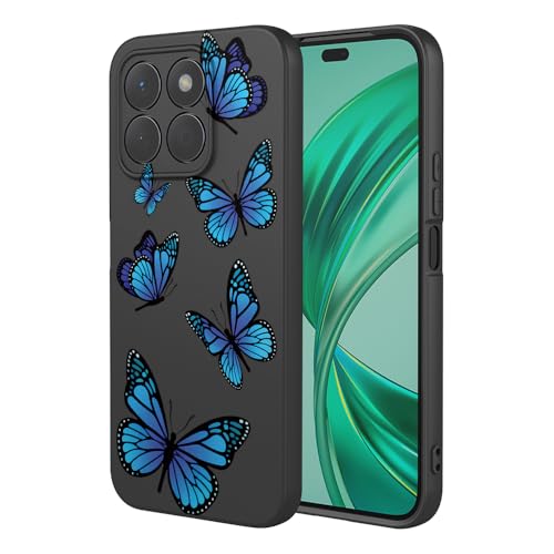 HTXWXJC Schutzhülle für Honor X8b, LLY-LX1, LLY-LX2, LLY-LX3, stoßfest, flexibel, TPU, weiche Schutzhülle, Schmetterlingsmuster, schwarzer Schmetterling von HTXWXJC