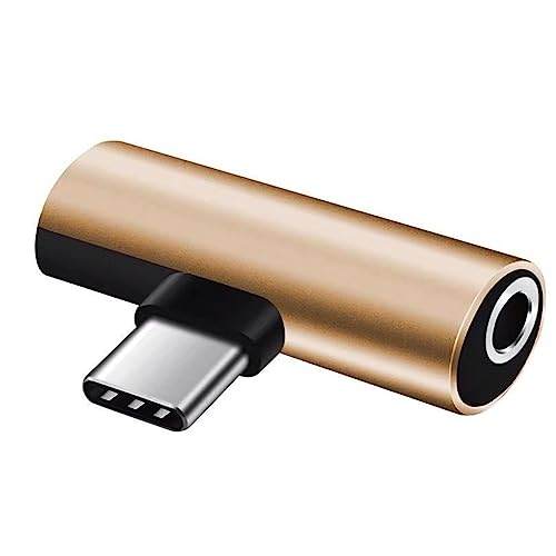 HUAJINGKEJI 2-in-1 USB C auf 3,5 mm Kopfhörer-Adapter, tragbarer Typ-C-zu-Kopfhörer-Konverter, USB C auf Aux-Audio-Dongle von HUAJINGKEJI