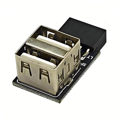 HUAJINGKEJI Motherboard USB 2.0 auf 9-poligen Frontanschluss, Konverter, USB-Header-Adapter, USB 2.0-Buchse, Konverter-Verlängerungskarte für PC von HUAJINGKEJI