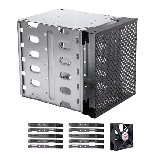 Hartkäfig-Edelstahlkäfig-Hartschalengestell mit Lüfteradapter-Rack-Halterung für Computer 13,3 cm bis 12,7 x 8,9 cm von HUAJINGKEJI