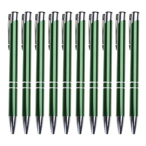 10 x 1,0 mm einziehbarer Kugelschreiber, Journaling-Stift, glattes Schreiben, Metallstift, Schreibwarenzubehör zum Schreiben von HUANGGG