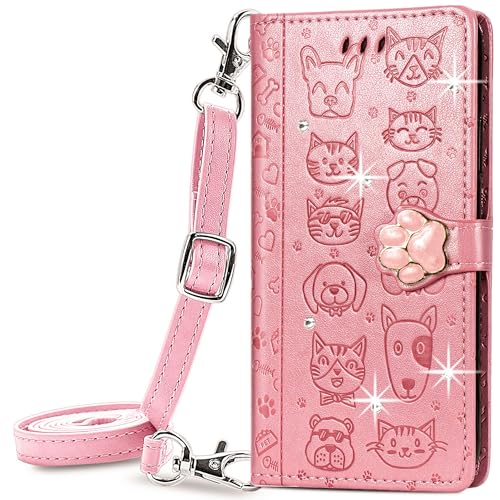 HUANGTAOLI Crossbody Bling Strass Handyhülle für iPhone 15 Plus von HUANGTAOLI