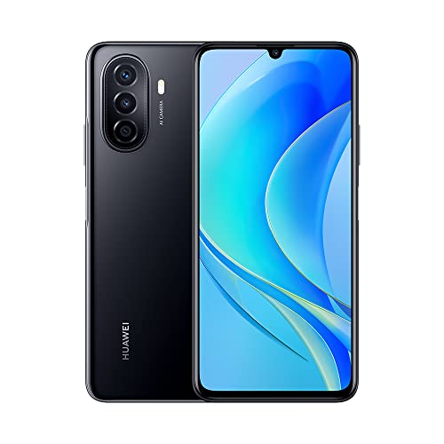 Huawei Nova Y70 Mega-L29BNX2 Smartphone, Großakku 6000mAh, Supercharge Huawei 22,5W, 6,75 Zoll, 90,26% Bildschirm-Körper-Verhältnis, 3-Fach Kamera 48 MP AI, 4GB+64GB, Schwarz von HUAWEI