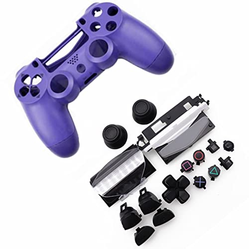 HUAYUWA Kunststoff Game Controller Gehäuse (lila) mit Tasten Ersatz Set passend für PlayStation 4 Slim 4.0 JDS-040 JDM-040 (V1 Version) von HUAYUWA