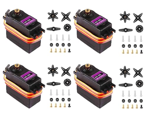 HUAZIZ 4 Stück Micro Digital Servo Motor mit Metall Getriebe für RC Roboter Hubschrauber Flugzeug kompatibel von HUAZIZ