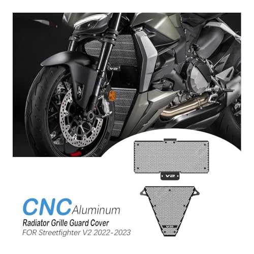 Motorrad Kühlergrill Schutz Für Du&cati Streetfighter V2 2022 2023 Oberen Unteren Kühler Schutz Grille Grill Abdeckung Öl Gekühlt Protector von HUEKDLSW