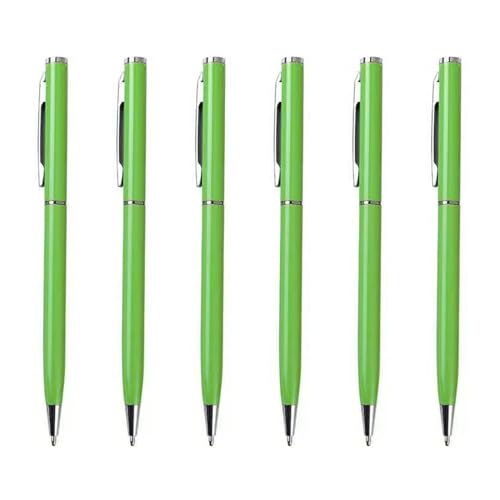 HUIFACAI Metall-Kugelschreiber für Büro, Drehung, Unterschrift, Schreiben, reibungsloses Schreiben, 6 Stück von HUIFACAI