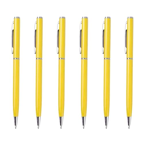 HUIFACAI Metall-Kugelschreiber für Büro, Drehung, Unterschrift, Schreiben, reibungsloses Schreiben, 6 Stück von HUIFACAI