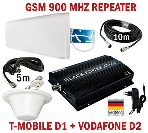 HUKITECH GSM Repeater Booster Verstärker für Handy T-Mobile D1 Vodafone D2 + Außenantenne + Omni Innenantenne + Montagezubehör von HUKITECH