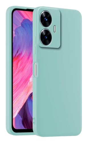 HULLIN Bunte Silikon Handyhülle, Passend für Realme C55 / Realme Narzo N55 (6.72") - Helles Cyan von HULLIN