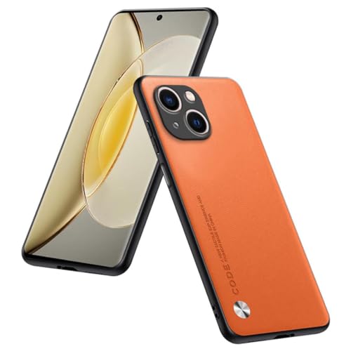 HULLIN Handyhülle Kompatibel Mit iPhone 13 (6.1"), Eine Hochwertige Schutzhülle Aus PU-Leder - Orange von HULLIN