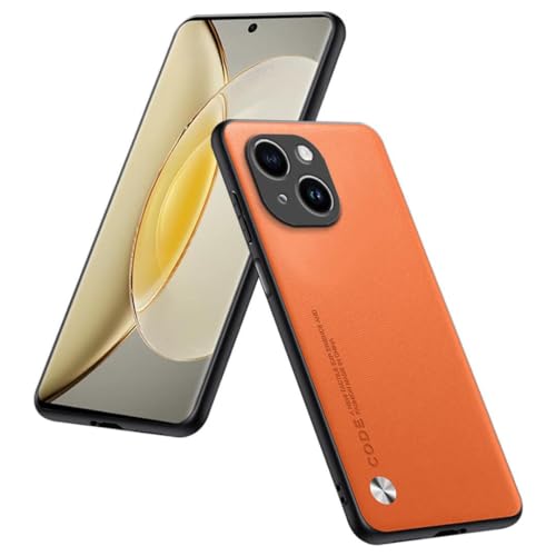 HULLIN Handyhülle Kompatibel Mit iPhone 14 (6.1"), Eine Hochwertige Schutzhülle Aus PU-Leder - Orange von HULLIN