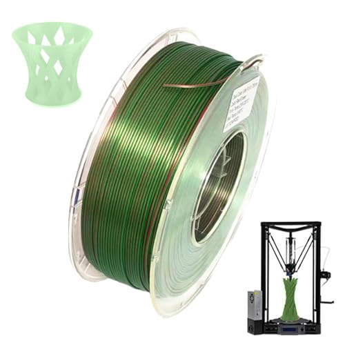 3D-Drucker-Filament, 3D-Drucker-Filament aus Seide, zweifarbiges Filament für 3D-Drucker – schnelles, mehrfarbiges Filament mit 1,75 mm Farbwechsel von HUNJHYC