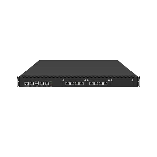 HUNSN 1U Rack Firewall Appliance XEON Server with IPMI, PFSense, Mikrotik, OPNsense, VPN, Dual E5 2699 V4 Processor, RJ66, Intel C612, 10 x I210 I211 LAN, 128G RAM, 256G SSD von HUNSN