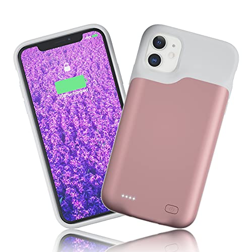 HUOBAO Akkuhülle für iPhone 11 (6,1"),7500mAh 15W Power Bank Hülle Zusatzakku Akku Case Akku Ladehülle Handyhülle Akku Battery Case Akku Hülle für iPhone 11 Charger Case-Rose Gold von HUOBAO