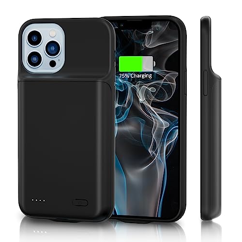 HUOBAO Akkuhülle für iPhone 13 Pro Max [6000mAh] Zusatzakku Ladehülle Akku hülle Handyhülle, Akku Battery Case Powerbank Hülle für iPhone 13 Pro Max, Ultradünn und Tragbar Akku Case [6,7 Zoll] von HUOBAO