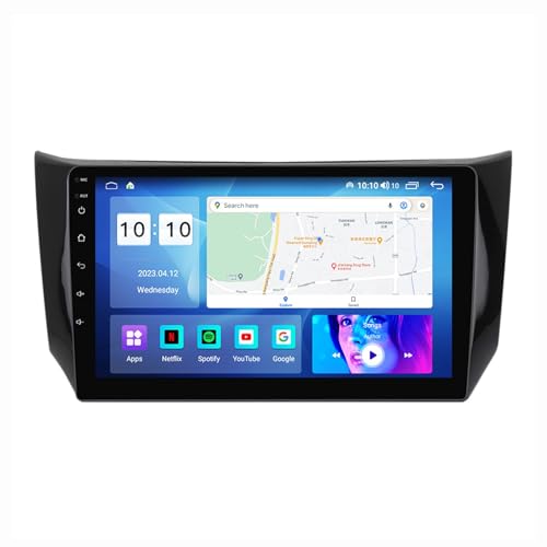 Android 12 Autoradio Mit Navi 2 Din 9 Zoll Touchscreen Autoradio Für Nissan Sylphy 2012-2018 Mit Carplay Android Auto,mit RDS Bluetooth FM AM Lenkradsteuerung Rückfahrkamera ( Color : M200 3+32G ) von HURUMA