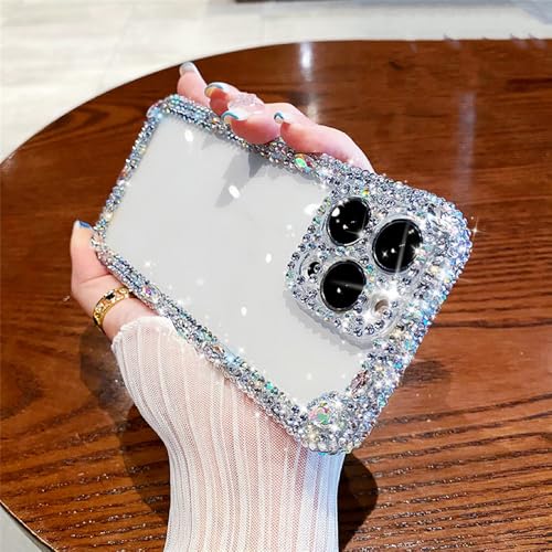 HUUMAGIC Luxuriöse Glitzer-Bling-Diamant-Kristall-transparente, klare, weiche Hülle für iPhone 14 13 12 11 Pro Max XS XR 7 8 Plus Cover, A, für iPhone 14Pro von HUUMAGIC