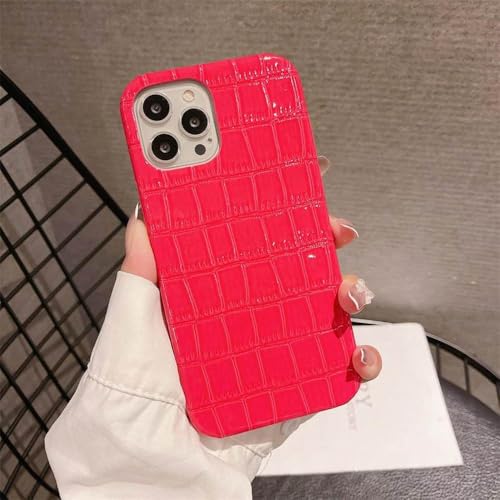 HUUMAGIC Luxuriöse Hartschalenhülle aus Leder für iPhone 15 14 13 12 11 Pro Max Xr X Xs 7 8 Plus Cover, rot, lp, daey, für iPhone 12 ProMax von HUUMAGIC