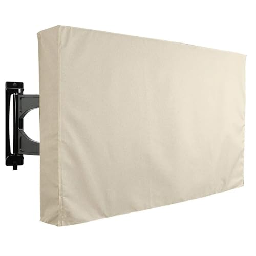 Schutzhülle Für Fernsehgeräte TV Weatherproof Outdoor TV Cover 70 "75" 40 "46" 50 "55" 60 "65" Protective TV Screen Garden Patio Outdoor TV Für Fernsehen Im Innen- Und Außenbereich(Beige,FOR 60-65inch von HUWOYG