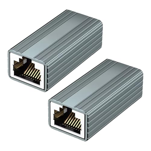 HVVENTY 10 Gbit/S RJ45-Stecker Buchse auf Buchse Gigabit-Netzwerk-Extender für Cat8 Cat7 Cat6 Cat5 Ethernet-Kabeladapter 2 Stück von HVVENTY