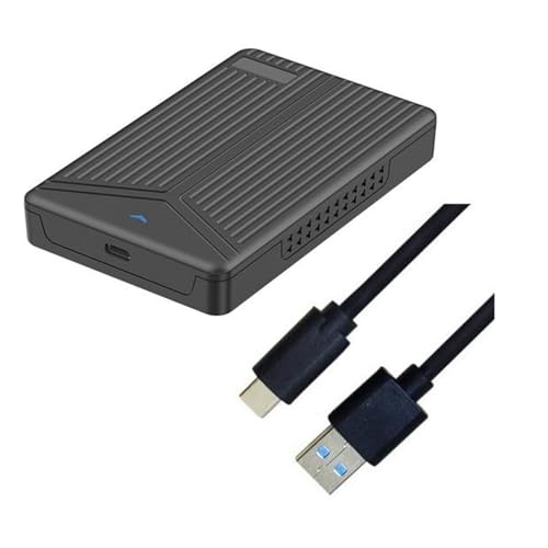 HVVENTY USB 3.1 mobile Festplattenbox, 6,35 cm (2,5 ), SATA-Festplattenbox, SSD-Gehäuse, unterstützt 15-mm-Festplatte für Computer, Notebook von HVVENTY