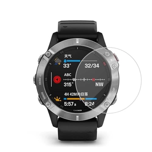 HWGO Displayschutzfolie für Garmin Fenix 6S 6 6X Pro/5 5S Plus Displayschutzfolie aus gehärtetem Glas, Premium-Displayschutzfolie, Fenix 7, 7S, 7X Smartwatch (für Fenix 7X) von HWGO