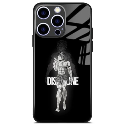 HWLHJJ Baki Hanma Cool Black Border Shell, TPU Silikon Schutzhülle, Anime Serie Handyhülle für iPhone 14 von HWLHJJ