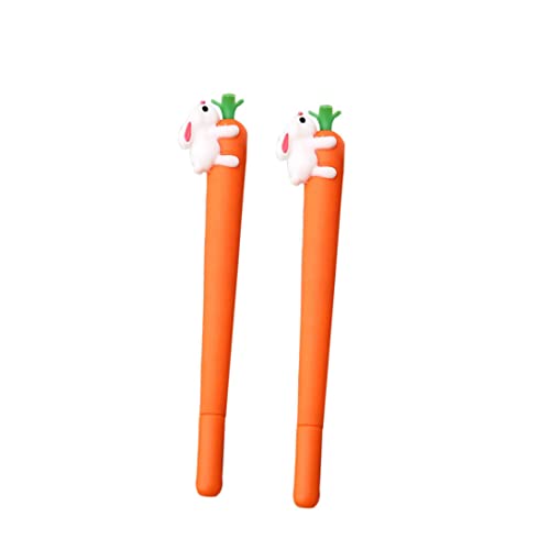 2pcs Karotten Gel Tinte Stift Plastik Roller Ball Stift Neuheit Süßes Kaninchen essen Karotten Briefpapier Kawaii School Suplies (schwarz) Gel stifte Nette Gel Stifte niedliche Stifte Gel Stifte für von HWXZUUO