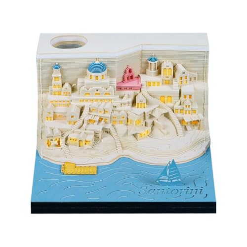 3D Kalender Notizblock 2025, Tischkalender 3D Magisches Schloss Wochenkalender Notizblock, Beleuchtet Kreativer Tischkalender, DIY Gravur Papier, Kunst Schule (romantisch) von HXCQYGL