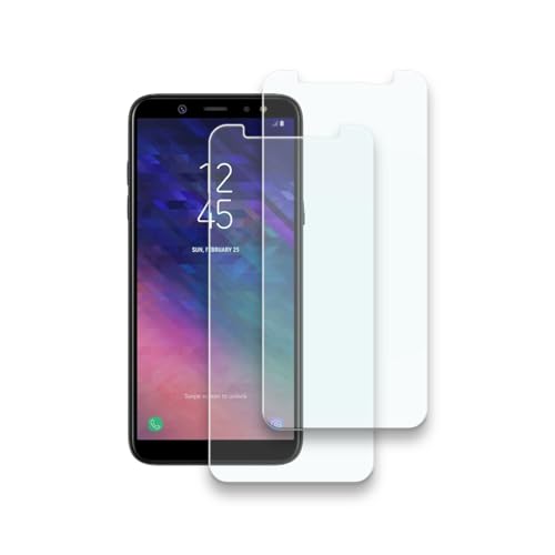 Displayschutzfolie für Samsung Galaxy A6 (2018), 9H Härte, gehärtetes Glas, einfache Installation, kratzfest, blasenfrei, 2 Stück von HYGMOCC