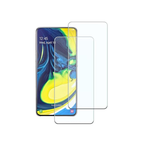 Für Samsung Galaxy A90/A80(Nicht für die 5G Version) Displayschutzfolie aus gehärtetem Glas Displayschutzfolie Freundliche Einfache Installation Anti-Kratzer Blasenfrei (2 Stück) von HYGMOCC