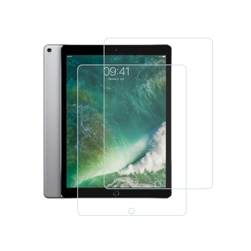 HYGMOCC Displayschutz für Apple iPad Pro 12,9 Zoll (32,9 cm) (Modell 2017) aus gehärtetem Glas, kratzfest, blasenfrei, hochauflösend, 2 Stück von HYGMOCC