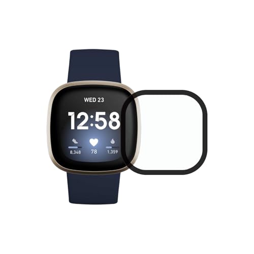 HYGMOCC Displayschutzfolie kompatibel mit Fitbit Versa 3 Smartwatch, Premium-PMMA-Schutz, kristallklare Folie, kein Glas, kratzfest, selbstheilend (1 Stück) von HYGMOCC