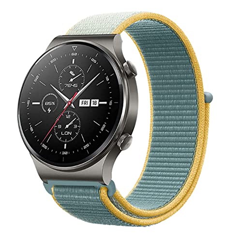 Nylon Solo Loop Armband für Huawei Watch GT2 Pro, 22mm Nylon Armbänder Uhrenarmband Sport Ersatzband Kompatibel mit Huawei Watch GT2 Pro (22) von HYKEJJ