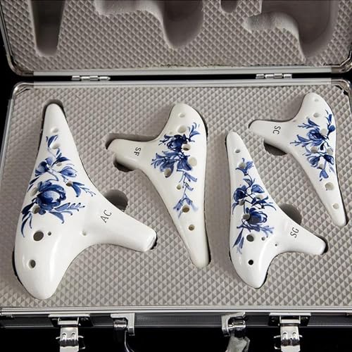 Anfänger-Okarina 4 Stücke Set 12 Loch Ocarina Alto Diskant AC SF SG SC Retro Keramik Flöte Ocarina(AC) von HYLQZAT